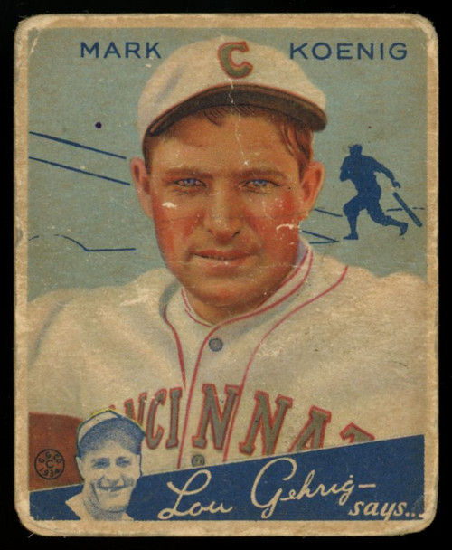 1934 Goudey Mark Koenig Big League Gum #56 Poor "A"