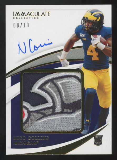 2021 Panini Immaculate Collegiate Nico Collins RC Patch Auto RPA /10 #PPA-NC