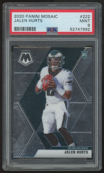 2020 Panini Mosaic Jalen Hurts RC #222 PSA 9