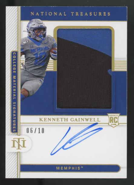 2021 National Treasures Collegiate Kenneth Gainwell RC Gold Patch Auto RPA /10