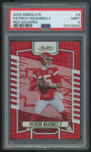 2023 Panini Absolute Patrick Mahomes II Red Squares /499 #3 PSA 9