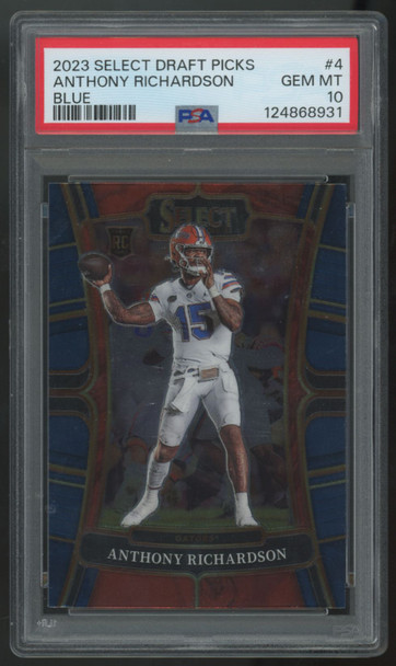 2023 Panini Select Draft Anthony Richardson RC Blue #4 PSA 10