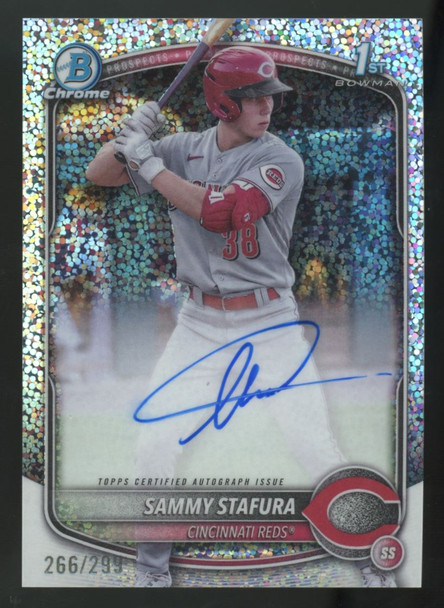 2025 Bowman Sammy Stafura 1st Chrome Prospect Speckle Auto /299 #CPA-SS