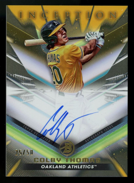 2023 Bowman Inception Colby Thomas Prospect Gold Foil Auto /50 #BPA-CT