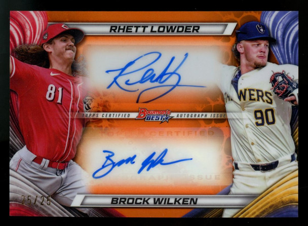 2024 Bowman's Best Lowder/Wilken Orange Dual Auto Refractor /25 #DA-LW