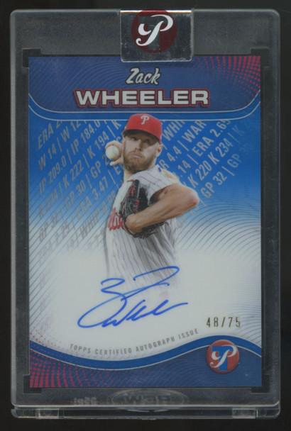 2024 Topps Pristine Zack Wheeler Blue Pristine Production Auto /75 #PPA-ZW