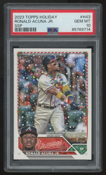 2023 Topps Holiday Ronald Acuna Jr. Christmas Light Necklace SSP #H43 PSA 10