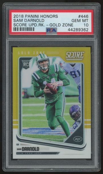2018 Panini Honors Sam Darnold RC Score Gold Zone /50 #446 PSA 10