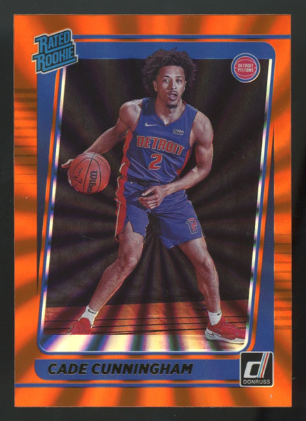 2021-22 Donruss Cade Cunningham RC Rated Rookie Orange Holo Laser #211 "A"