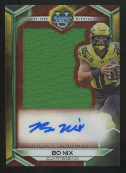 2023 Bowman Best University Bo Nix Prospect Jumbo Patch Auto #JRA-BN
