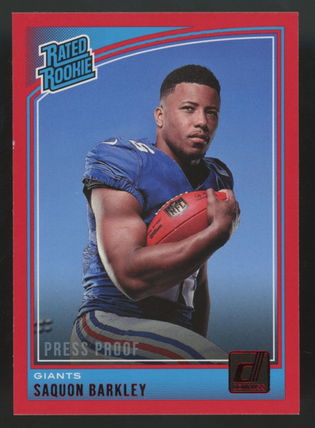 2018 Panini Donruss Saquon Barkley RC Rated Rookie Red Press Proof #306