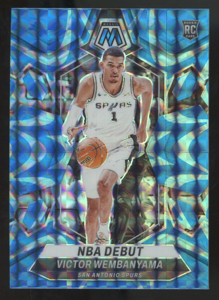2023-24 Panini Mosaic Victor Wembanyama RC Reactive Blue Debut #257
