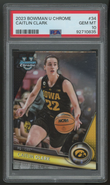 2023/24 Bowman Chrome U Caitlin Clark 1st Prospect #34 PSA 10 *835