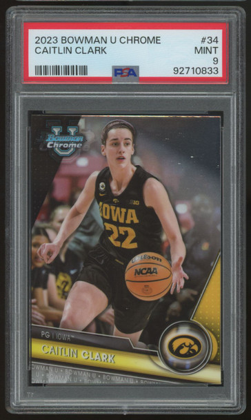 2023/24 Bowman U Chrome Caitlin Clark 1st Prospect #34 PSA 9 *833