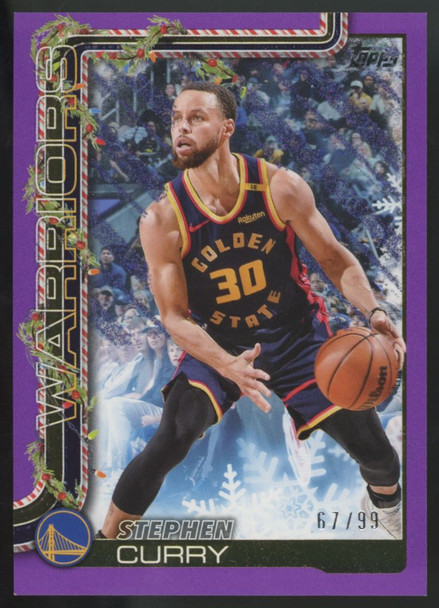2025/26 Topps Holiday Stephen Curry Purple Glitter /99 #H106