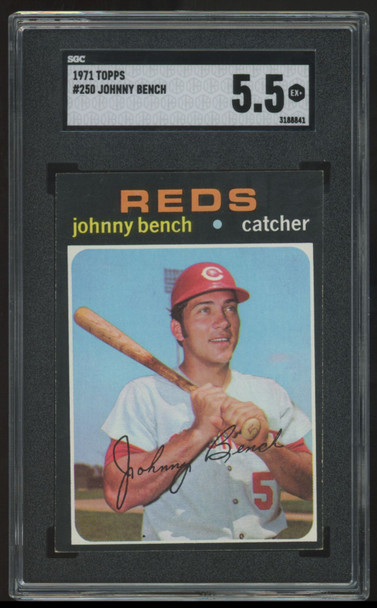 1971 Topps Johnny Bench #250 SGC 5.5