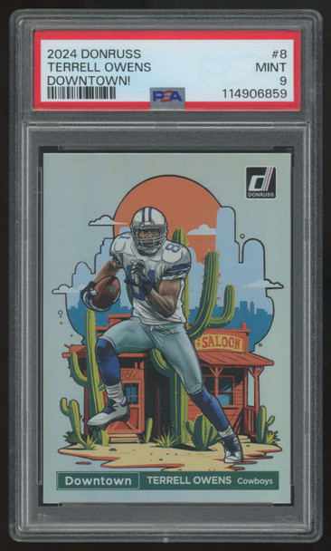 2024 Panini Donruss Terrell Owens Downtown! SSP #8 PSA 9