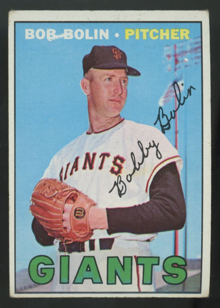 1967 Topps Bob Bolin White Streak #252 VG