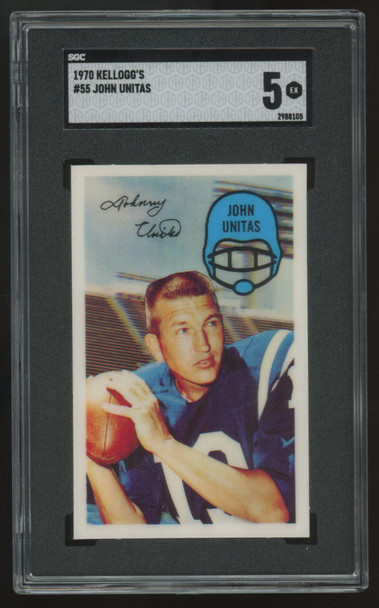 1970 Kellogg's John Unitas #55 SGC 5