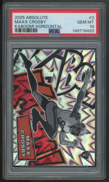 2025 Panini Absolute Maxx Crosby Kaboom! Horizontal SSP #2 PSA 10