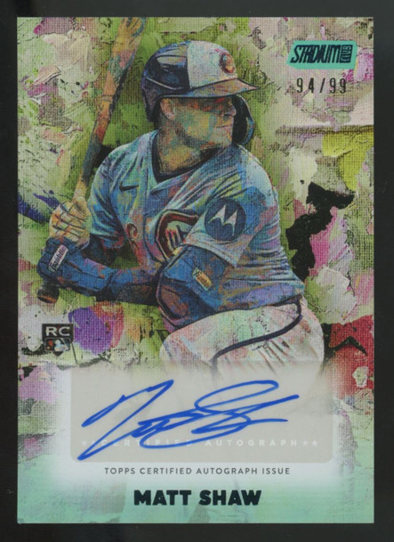 2025 Topps Stadium Club Matt Shaw RC Turquoise Abstract Auto /99 #AA-MS