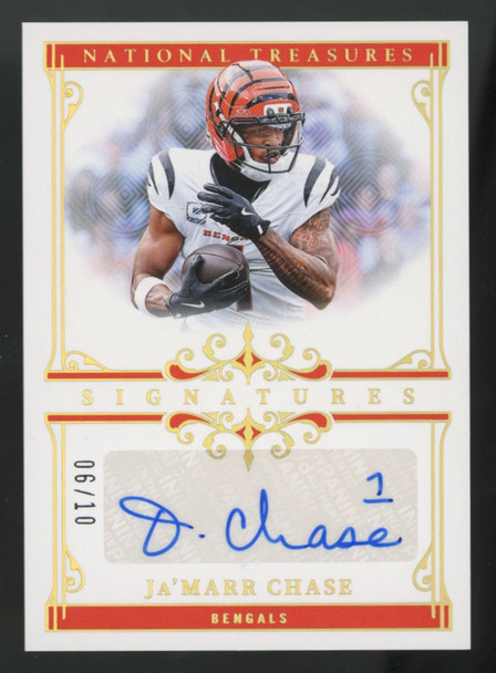 2025 Panini National Treasures Ja'Marr Chase Holo Gold Auto /10 #SIG-JMC