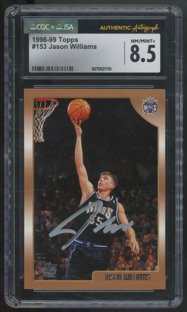 1998-99 Topps Jason Williams RC IP Signed Auto #153 CGC 8.5 Authentic