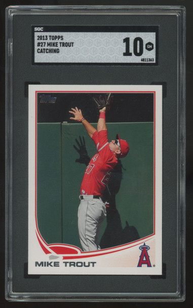 2013 Topps Mike Trout Catching #27 SGC 10