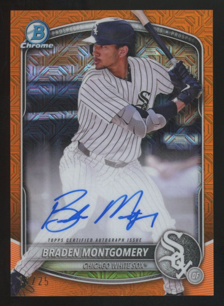 2025 Bowman Chrome Mega Braden Montgomery Prospect Orange Auto /25 #BMA-BM