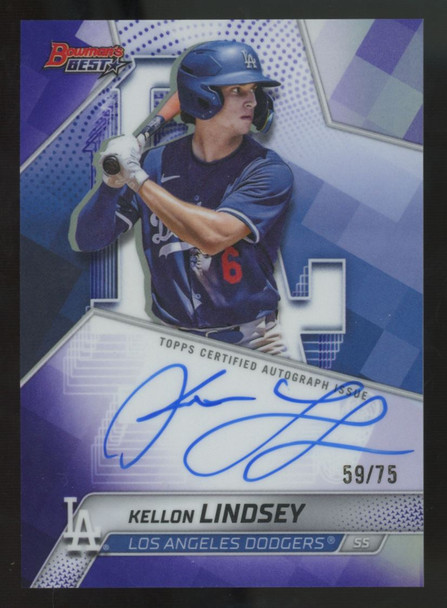 2025 Bowman's Best Kellon Lindsey Purple Best Of '25 Auto Refractor /75 #B25-KL