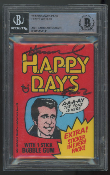 1976 Topps Happy Days Pack Henry Winkler/The Fonz Auto BGS  Authentic