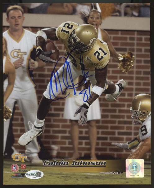 Calvin Johnson Signed Autographed 8x10 Photo JSA *891