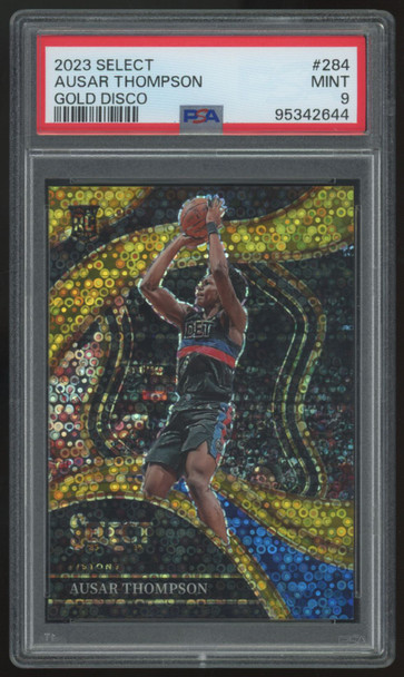 2023-24 Panini Select Ausar Thompson RC Courtside Gold Disco /10 #284 PSA 9
