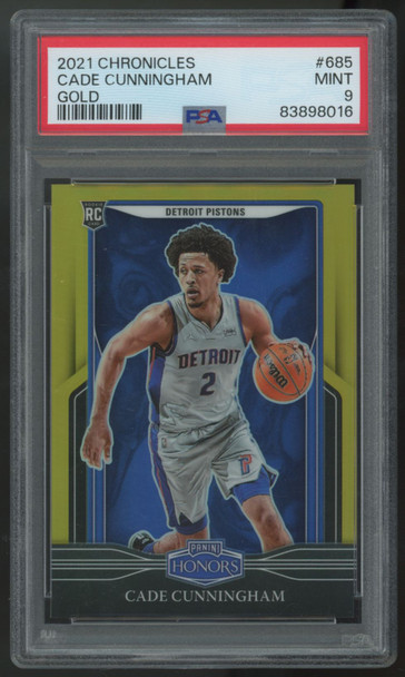 2021-22 Panini Chronicles Honors Cade Cunningham RC Gold /10 #685 PSA 9