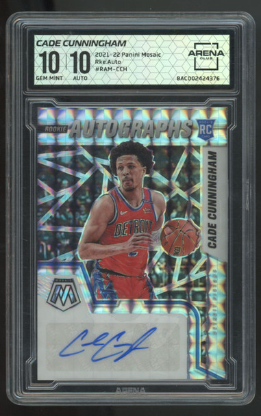 2021-22 Panini Mosaic Cade Cunningham RC Auto #RAM-CCH Arena 10 10