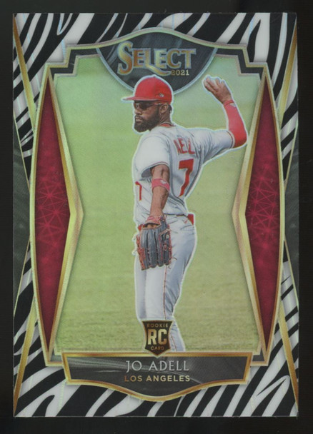 2021 Panini Select Jo Adell RC Premier Level Zebra Prizm SSP #143