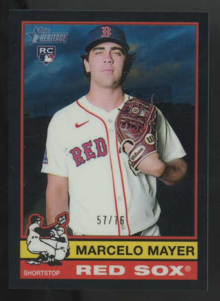 2025 Topps Heritage High Number Marcelo Mayer RC Color Of The Year /76 #688