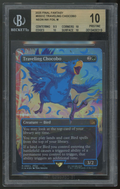 2025 Magic Traveling Chocobo Neon Ink Blue Final Fantasy #0551c BGS 10 (B)