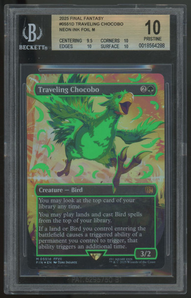 2025 Magic Traveling Chocobo Neon Ink Green Final Fantasy #0551d BGS 10