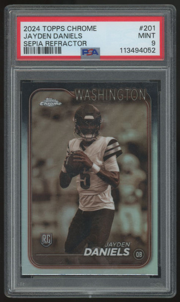 2024 Topps Chrome Jayden Daniels RC Sepia Refractor #201 PSA 9