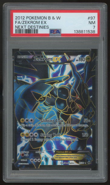 2012 Pokemon Zekrom EX Next Destinies Full Art #97 PSA 7