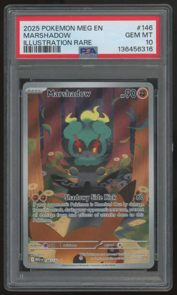 2025 Pokemon Marshadow Mega Evolution Illustration Rare #146 PSA 10 (B)