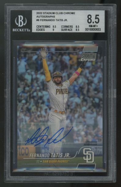 2022 Topps Stadium Club Chrome Fernando Tatis Jr. Auto /25 #6 BGS 8.5