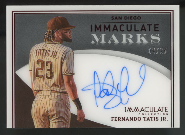2022 Panini Immaculate Fernando Tatis Jr. Red Marks Auto /25 #IM-FT