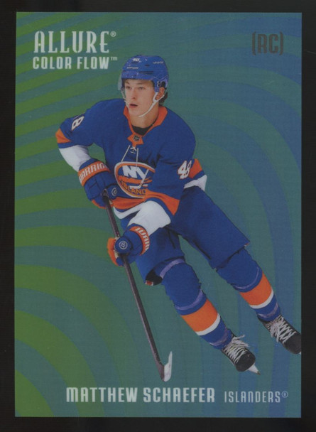 2025-26 Upper Deck Allure Matthew Schaefer RC Green-Blue Color Flow #CF-MS