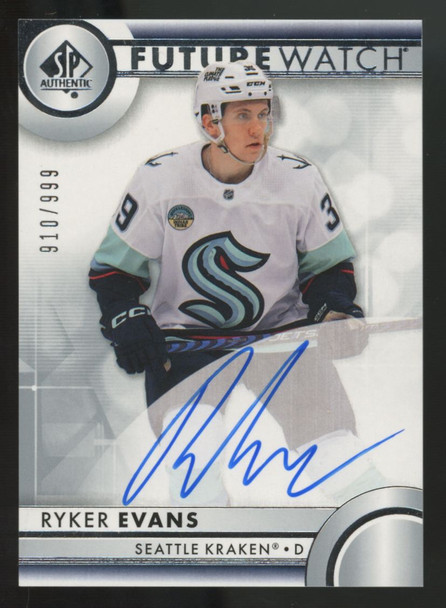 2023-24 Upper Deck SP Authentic Ryker Evans RC Future Watch Auto /999 #194