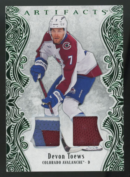2025-26 Upper Deck Artifacts Devon Toews Emerald Dual Patch /65 #89
