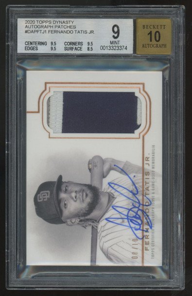 2020 Topps Dynasty Fernando Tatis Jr. Patch Auto /10 #DAP-FTJ1 BGS 9 10