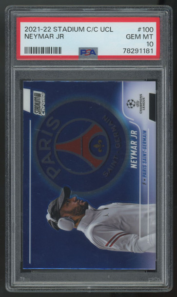 2021-22 Stadium Club Chrome UEFA Neymar Jr.  #100 PSA 10