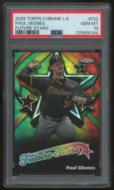 2025 Topps Chrome Logofractor Paul Skenes Future Stars #FS-2 PSA 10